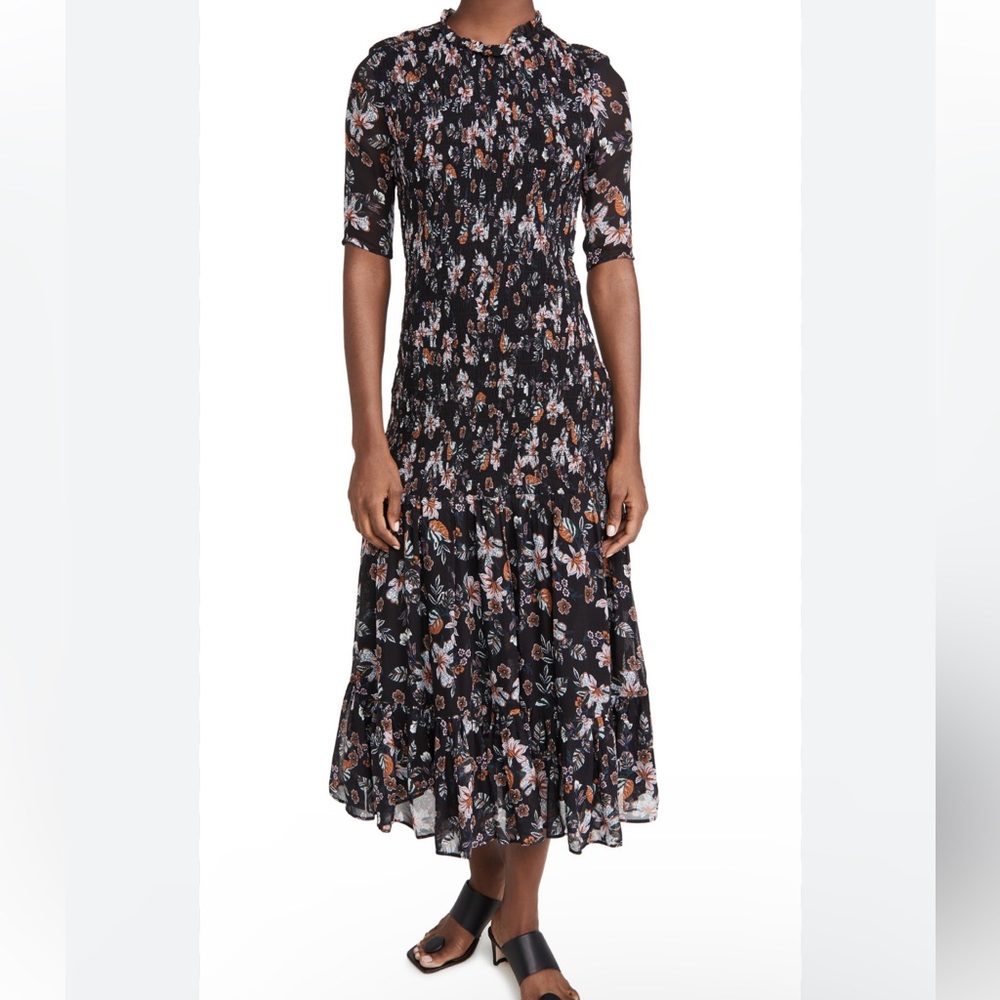 Veronica Beard Black Floral Dress